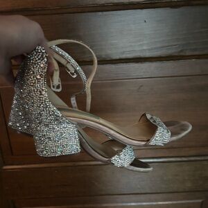 Betsey Johnson Elegant Silver Rhinestone Women's Sandals
